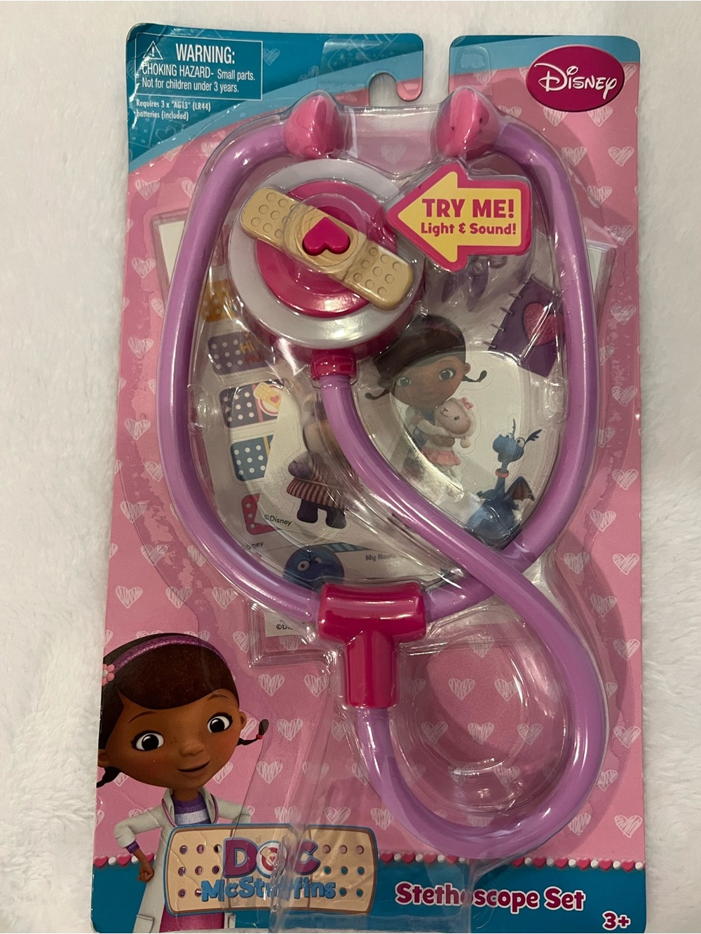 Disney Doc McStuffins Purple & Pink Light-Up Stethoscope Toy NEW